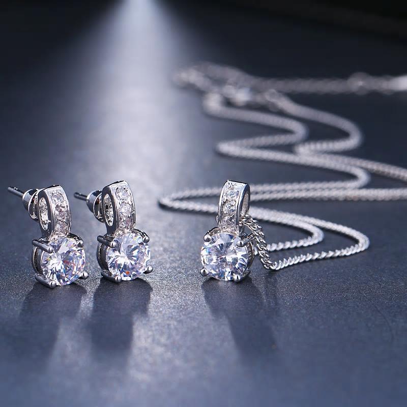 Cotton Dori Necklace & Earrings Set (Sky Blue) - TrishaStore.com